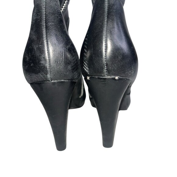 Womens Thigh High Boots 6.5 Faux Leather Lace Up Zip Soft Lined Jessica Simpson - Picture 4 of 15